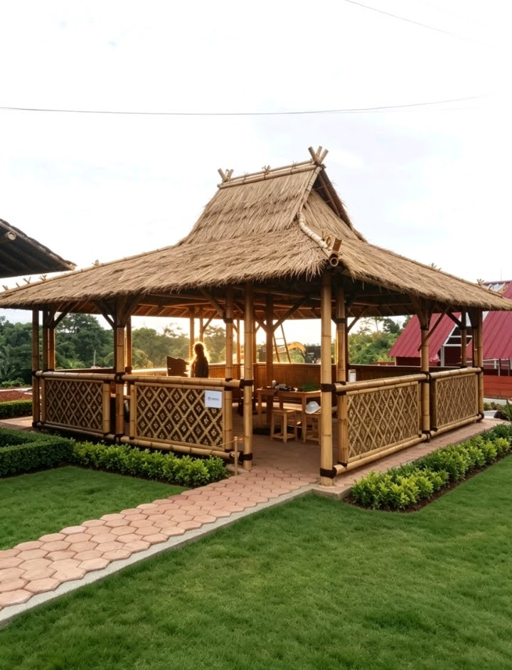 Gazebo Bambu 6x6 Meter